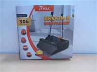 FVSA Broom and Dustpan Combo, 50.4 Long Handle, Ho