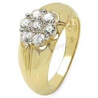 Gold-PlatedSterling Silver, Cubic Zirconia Ring