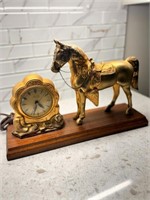 Horse Clock United Self Starting Vintage  pc