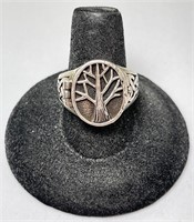 Solid Sterling Tree of Life "Poison" Ring (Unique)