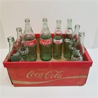 Waxed Cardboard Coke Crate & Coke Bottles