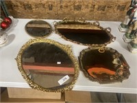 Mirrored serving trays.