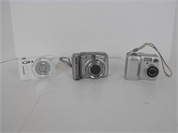 Lot of 3 Digital Cameras Nikon Canon Samsung