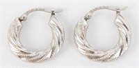 14K WHITE GOLD HOOP EARRINGS