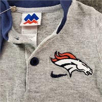 Grey Denver Broncos Onsie W/Beanie 3-6 Months