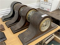 4 Tambour Antique Shelf Clocks