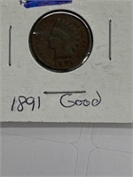 1891  Indian head penny coin