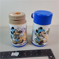 2 Disney Mickey Minnie Mouse Aladdin Thermos