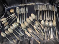 Antique 44-Piece Lot of Silver Plate Utensils