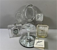 Crystal-Box,Shannon Clock; Hamilton Clock;Bud Vase