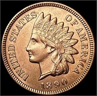 1890 RD Indian Head Cent CHOICE BU