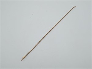 14K Yellow Gold Rope Bracelet 2.9 grams