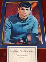 Star Trek Leonard Nimoy Signed Framed Picture w/