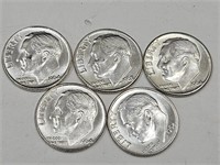 5 Silver Dimes See Dates