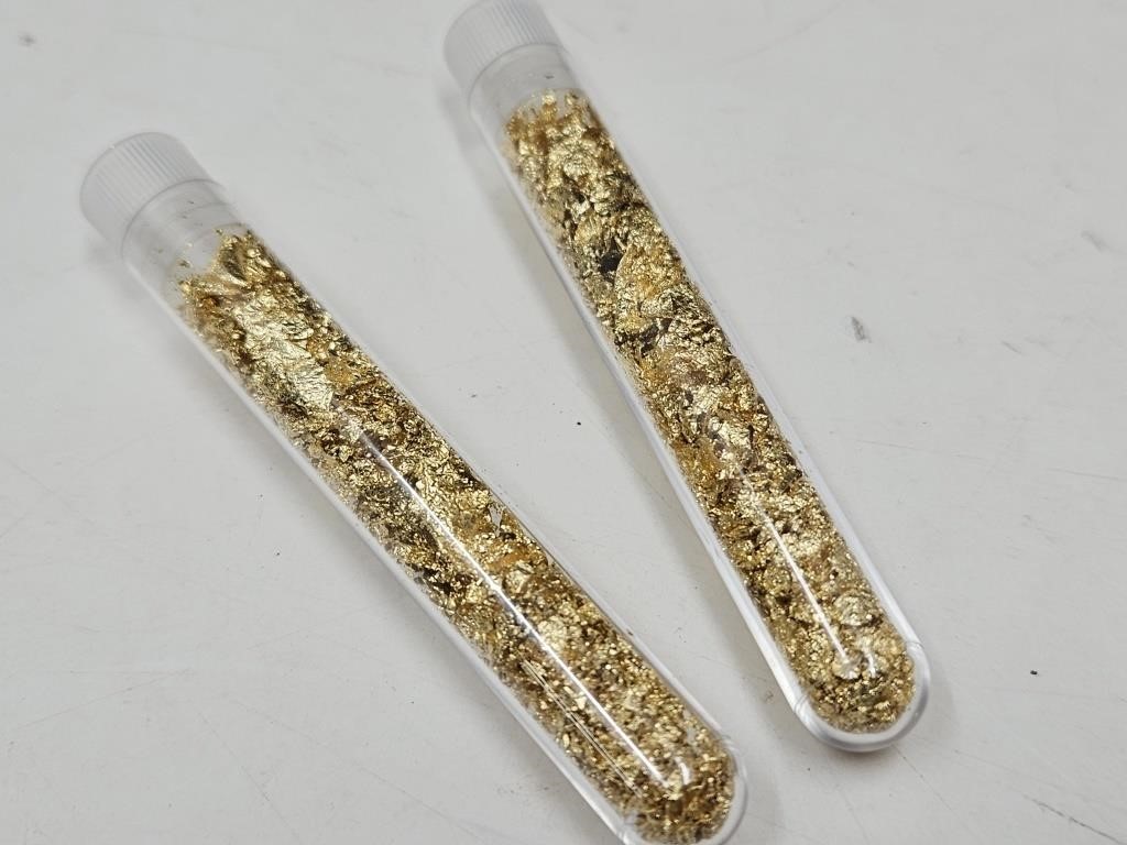 2  Vials 5 mil Gold  Flakes Not Tested