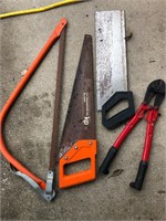 Handsaws and bolt cutters