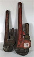 2 Pipe Wrenches 1 Rigid 10" & 1-14" Heavy Duty