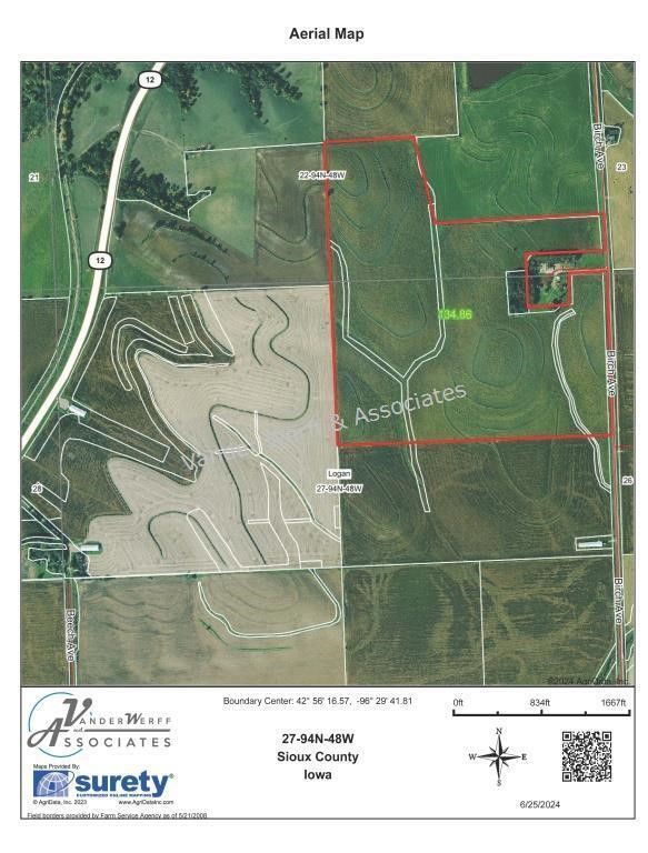 Tract 2: 134.86 acres in Logan Twp, Sioux Co