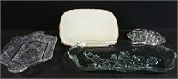 Ivory Lennox plate, Antique server and glass frog
