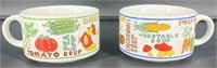 2 Vintage Soup Mug Handled Bowls