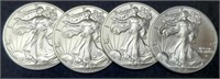 (4) 2021 Type 2 Silver Eagles