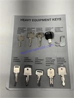 10, Heavy duty equipment keys.