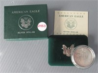 1992 1 oz. American Silver eagle with box and