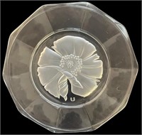 Hoya Crystal Hibiscus 3D Etched Plate