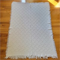 White Knitted Thow Blanket 45"W 61"L