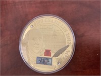 TRIBUTE TO BEN FRANKLIN 22KT GOLD PLATED