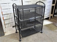 Metal Storage Cart w 3 Drawers 18.5 x 10 x 23" h