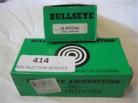 2 Boxes 50 Ct Bullseye 38 Special Bullets