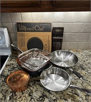Pampered Chef, Copper Pans & Frying Pans & Knives