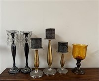 Assortment of Candle Sticks & Holders
