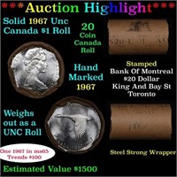 ***Auction Highlight*** Full Roll of Silver 1967 C