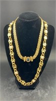 Gold colored necklaces