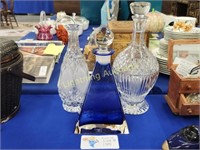 THREE BEVERAGE DECANTERS