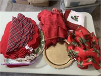 Christmas Holiday Linens, Placemats Tablecloth