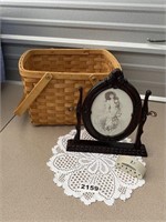 Picture Frame, Basket & Doily