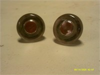2 Antique Glass Knobs