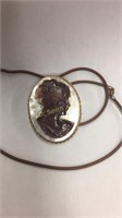 14k shell carved pendant/ brooch