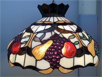 Large Stained Glass Shade with Light Fixture