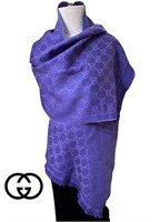 Classic Gucci Lilac Bicolor GG Web Unisex scarf