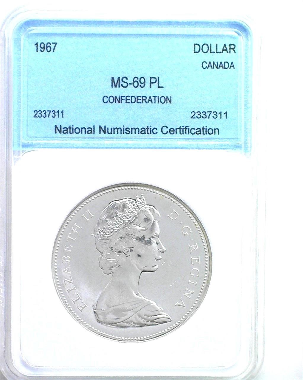 1967 Dollar NNC MS69 PL Confederation