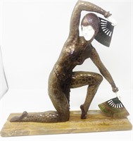 Bronze & Ivory Sculpture Fan Dancer D.H. Chiparus