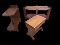 Three Vintage Side Tables - Cedar +