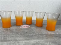 5 Cute little MCM orange glasses w gold rims