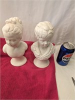 Louise & Alexandre Busts 9" tall