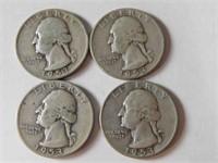 4 Liberty quarters 1953