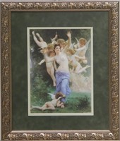 Female figure surrounded by cherubs